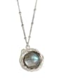 thumb 925 Sterling Silver Opal Round Vintage Necklace 4