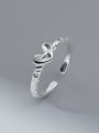 thumb 925 Sterling Silver Heart Minimalist Band Ring 2