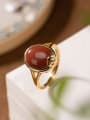 thumb 925 Sterling Silver Carnelian Oval Vintage Band Ring 3