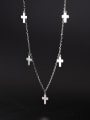 thumb 925 Sterling Silver Smooth Cross Minimalist Necklace 1