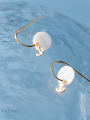 thumb 925 Sterling Silver Shell Round Minimalist Hook Earring 1