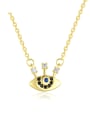 thumb 925 Sterling Silver Cubic Zirconia Evil Eye Vintage Necklace 0