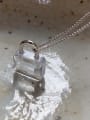 thumb 925 Sterling Silver Acrylic Rectangle mini lock Necklace 1