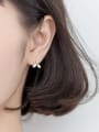 thumb 925 Sterling Silver Leaf Minimalist Hook Earring 1