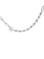 thumb 925 Sterling Silver Rhinestone Star Vintage Necklace 3