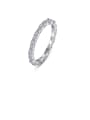 thumb 925 Sterling Silver Cubic Zirconia White Geometric Minimalist Band Ring 0