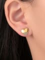 thumb Titanium Steel Rhinestone Heart Minimalist Stud Earring 1