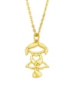 thumb Brass Cute Hollow  Angel Pendant Necklace 2