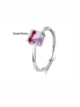 thumb 925 Sterling Silver Tourmaline Square Classic Band Ring 2