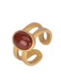 thumb 925 Sterling Silver Carnelian Geometric Vintage Stackable Ring 0