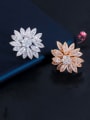 thumb Copper With Cubic Zirconia Fashion Flower Statement Free Size Rings 0