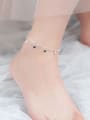 thumb 925 Sterling Silver Round Minimalist Double layer  Anklet 2