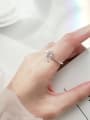 thumb 925 Sterling Silver Cubic Zirconia Moon Minimalist Band Ring 2
