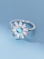 thumb 925 Sterling Silver Cubic Zirconia Flower Dainty Band Ring 3