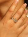 thumb Stainless steel Cubic Zirconia Butterfly Trend Band Ring 3