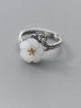 thumb 925 Sterling Silver Resin Flower Vintage Band Ring 1