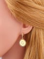 thumb Brass Cubic Zirconia Letter Minimalist Huggie Earring 2