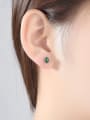 thumb Copper Cubic Zirconia Asymmetry Geometric Minimalist Stud Earring 2