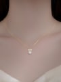 thumb 925 Sterling Silver Cats Eye Rabbit Minimalist Necklace 2