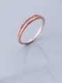 thumb 925 Sterling Silver  Minimalist  Double-layer diamond Band Ring 0