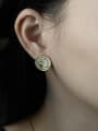 thumb 925 Sterling Silver Vintage Round  Face Female   Stud Earring 1