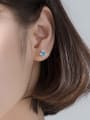 thumb 925 Sterling silverblue cosmos planet minimalist study Earring 1
