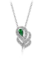 thumb Copper Cubic Zirconia Hollow Leaf Dainty Necklace 0