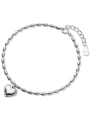 thumb 925 Sterling Silver Bead Heart Minimalist Beaded Bracelet 3