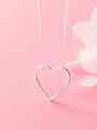 thumb 925 Sterling Silver Simple Fashion Hollow Heart Pendant Necklace 2