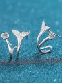 thumb 925 Sterling Silver Moissanite Fish Tail Classic Clip Earring 2
