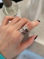 thumb 925 Sterling Silver Smooth Irregular Vintage Double Band Ring 1