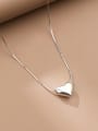thumb 925 Sterling Silver Smooth Heart Minimalist Necklace 0
