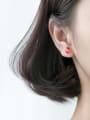 thumb 925 Sterling Silver Bead Heart Minimalist Stud Earring 2