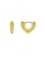 thumb Brass Heart Minimalist Huggie Earring 0
