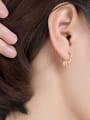 thumb 925 Sterling Silver Rhinestone Geometric Minimalist Huggie Earring 1