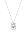thumb 925 Sterling Silver Cubic Zirconia Cute Crown  Pendant Necklace 4