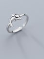 thumb 925 Sterling Silver  Cute  Dolphin  Free Size Ring 0