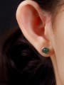 thumb 925 Sterling Silver Jade Geometric Cute Stud Earring 2
