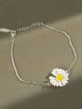 thumb 925 Sterling Silver Enamel Flower Minimalist Link Bracelet 0