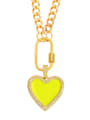 thumb Brass Enamel Heart Minimalist Necklace 0