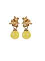 thumb 925 Sterling Silver Amber Flower Ethnic Drop Earring 0
