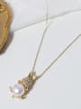 thumb Brass Freshwater Pearl Irregular Trend Necklace 3