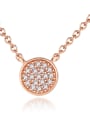 thumb 925 sterling silver simple fashion cubic zirconia Round Pendant Necklace 0
