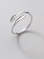 thumb 925 Sterling Silver Leaf Minimalist Band Ring 0