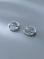 thumb 925 Sterling Silver Hollow double-layer twist Minimalist Clip Earring 1