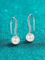 thumb 925 Sterling Silver Moissanite Round Dainty Hook Earring 2