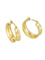 thumb Brass Irregular Vintage  Concave Smooth  Huggie Earring 0