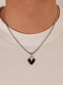 thumb Stainless steel Enamel Heart Hip Hop Necklace 1