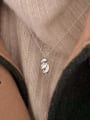thumb 925 Sterling Silver Irregular Vintage Shaped Water Drop Necklace 1