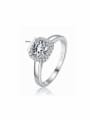 thumb 925 Sterling Silver Cubic Zirconia Square Dainty Band Ring 3